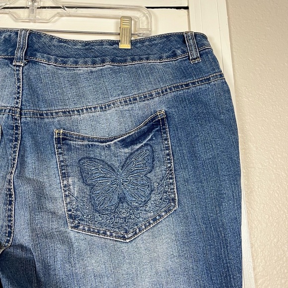 JMS Just My Size Jeans Womens 20W Butterfly Stretch Classic High Rise Plus Y2K - Picture 16 of 16